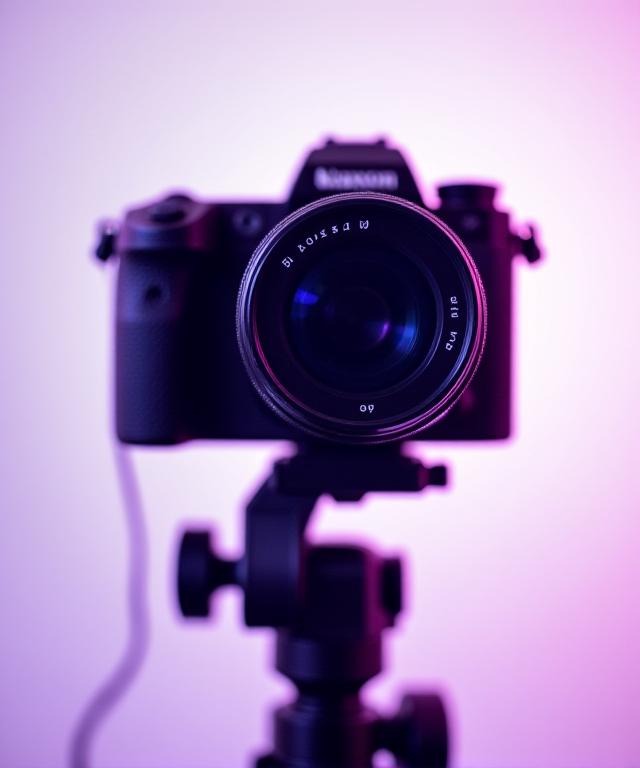 Professional camera kit in bright studio